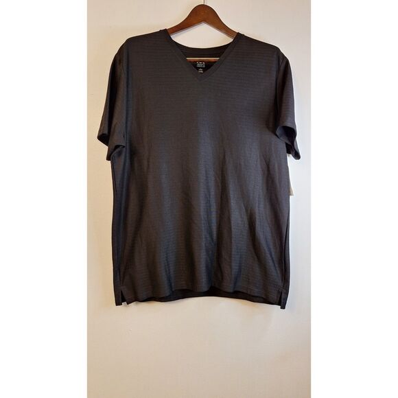 NWT JOE BY JOESPH ABBOUD TRUE BLACK V NECK SHORT SLEEVE COTTON TEE SHIRT LARGE - Picture 1 of 5